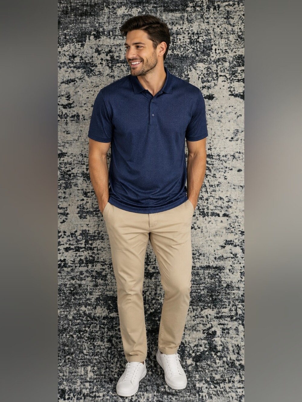 Greg Norman Collection Navy Short-Sleeve Polo